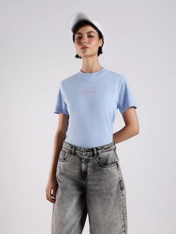 Calvin Klein - Navy Blue Logo Regular Fit Cotton T-Shirt