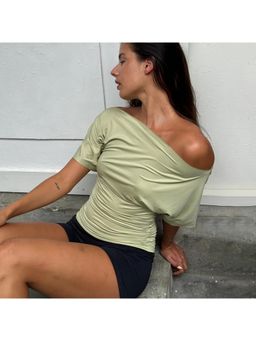 Miakee - Ruched Green Doran Top