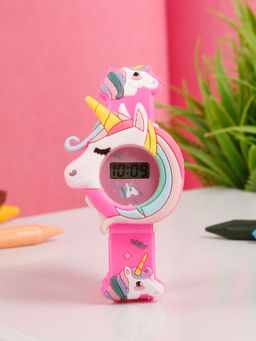 Stol'N - Pink Plastic Round Digital Multifunction Watch