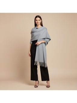 MUFFLY - Women Silky Solid Cashmere Wool White Stole