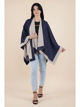 MUFFLY - Women Soft Reversible Knitted Blue Stole
