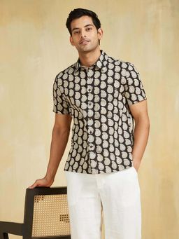 Fabindia - Black Paisley Straight Fit Shirt