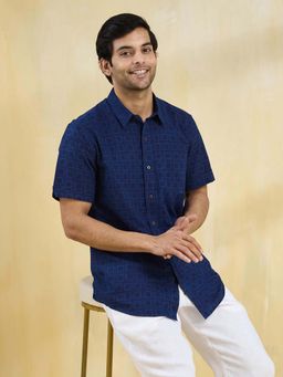 Fabindia - Indigo Printed Comfortable Fit Shirt