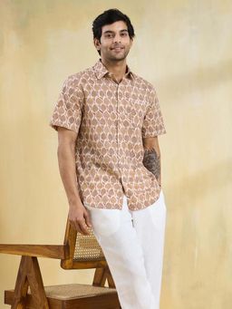 Fabindia - White Printed Slim Fit Shirt