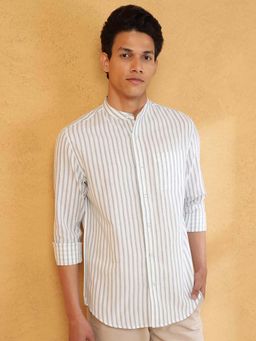 Fabindia - White Stripes Slim Fit Shirt