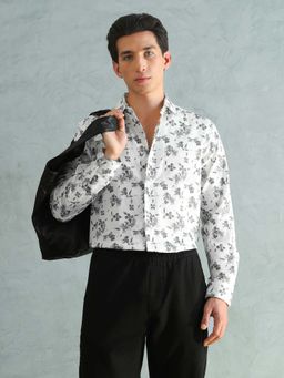 Arrow Newyork - White Printed Slim Fit Shirt