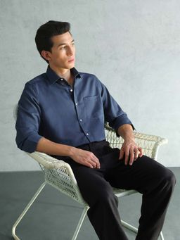 Arrow - Navy Blue Solid Slim Fit Shirt