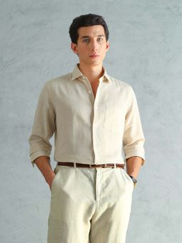 Arrow - Beige Solid Slim Fit Shirt