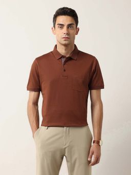 Arrow - Brown Solid Regular Fit T-Shirt