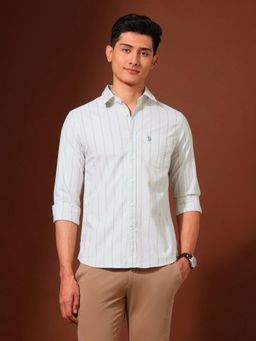 U.S. POLO ASSN. - Beige Stripes Regular Fit Shirt