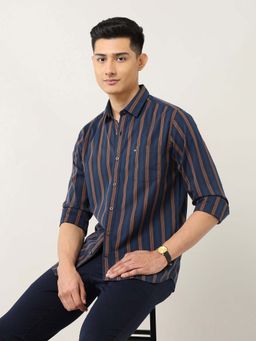 U.S. POLO ASSN. - Navy Blue Stripes Tailored Fit Shirt