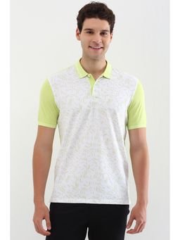 Allen Solly - Men White Print Polo Neck Printed T-Shirts