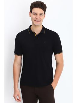 Allen Solly - Men Black Solid Polo T-Shirt