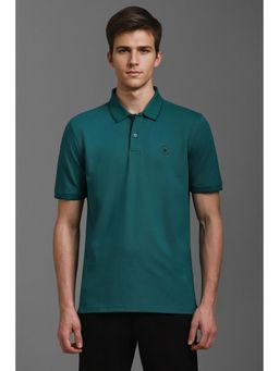 Louis Philippe - Men Green Solid Polo T-Shirt