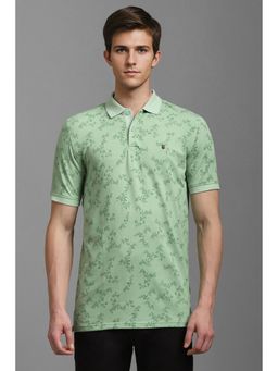 Louis Philippe - Men Green Print Polo T-Shirt