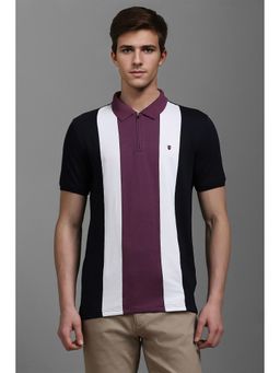 Louis Philippe - Men Multicolor Stripe Polo T-Shirt