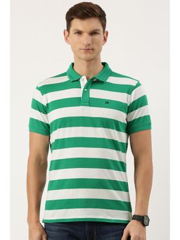 Peter England - Men Multicolor Stripe Polo T-Shirts