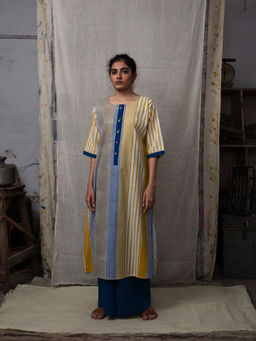 Banana Labs - Doppler Blue Yellow Kurta