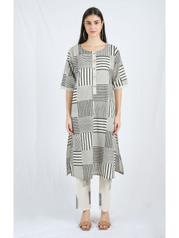 Banana Labs - Macro Rotate White Kurta