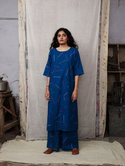 Banana Labs - Sprinkle Blue Kurta and Palazzo (Set of 2)