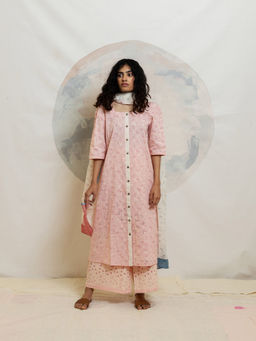 Banana Labs - Clove Printed Kurta with Palazzo and Dupatta (Set of 3)