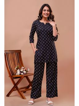 UrbanRang - Black Rayon Printed Co-ord Set