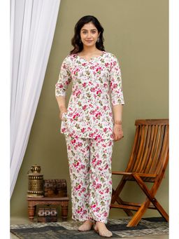 UrbanRang - White Rayon Printed Co-ord Set
