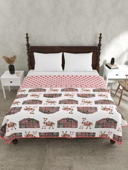 JAIPUR FABRIC - Hawa Mahal Pink Pure Cotton Reversible Dohar (Double)