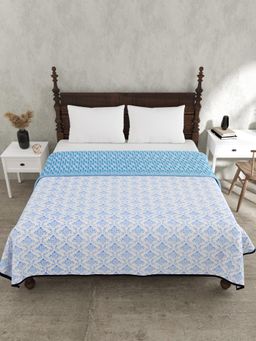 JAIPUR FABRIC - Ethnic Royal Blue Double Bed Dohar (Double)