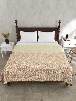 JAIPUR FABRIC - The Illusion Green Double Bed Dohar (Double)
