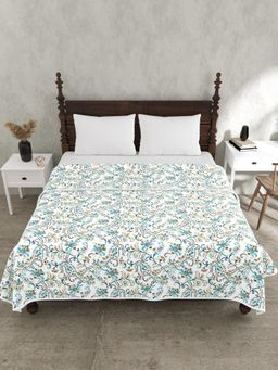 JAIPUR FABRIC - Blue 240 Tc Pure Cotton Printed Blue Dohar (Double)