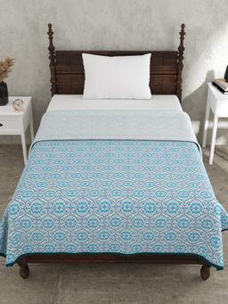 JAIPUR FABRIC - The Illusion Blue Single Bed Dohar (Single)