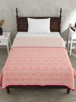 JAIPUR FABRIC - The Illusion Orange Single Bed Dohar (Single)