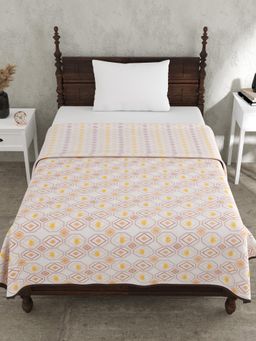 JAIPUR FABRIC - Artistic Maze Peach Single Bed Dohar (Single)