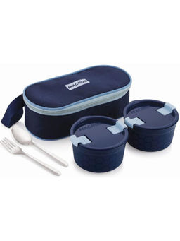 MAGNUS - Microwave Safe Olive 2 Steam lock Steel Washable Pouch And Leakproof Set