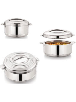 MAGNUS - Hot & Cold Stainless Steel Insulated Pack of 3 Thermoware Casserole Set