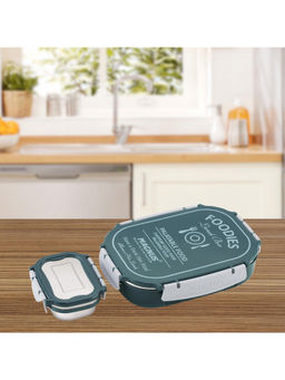MAGNUS - Spike Lunch Box SP(Teal)-Stainless Steel Lunch Box with Clips(800+150ml) Set