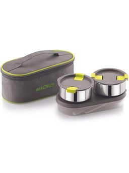 MAGNUS - Olive-3 Steam Lock Airtight Stainless Steel Container Lunch with Soft Pouch Set