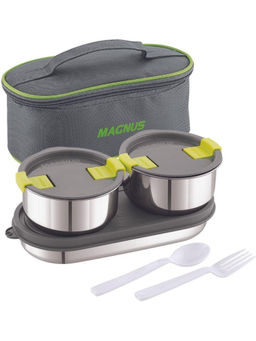 MAGNUS - Olive 3 Prime-3 Steam lock Stainless Steel Lunch Boxes with a Bag Set