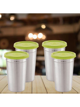 MAGNUS - (Pack of 4) Easy Lock Airtight & Leakproof 350 ml Steel Tumbler