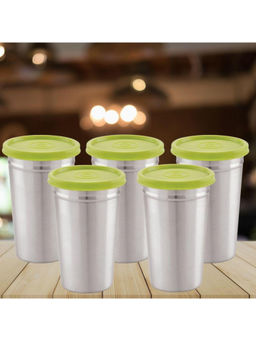 MAGNUS - (Pack of 5) Easy Lock Airtight & Leakproof 350 ml Steel Tumbler