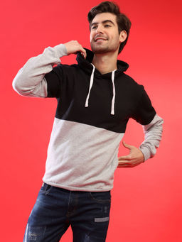 Campus Sutra - Men Stylish Colourblocked Casual Hooded Sweatshirts