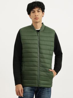 United Colors of Benetton - Green Regular Fit Solid Puffer Jacket