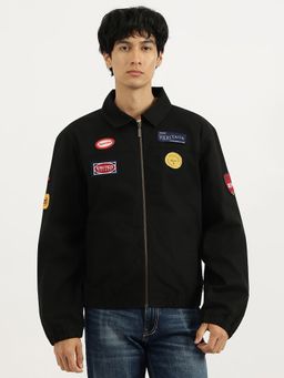 United Colors of Benetton - Black Regular Fit Spread Collar Applique Jacket