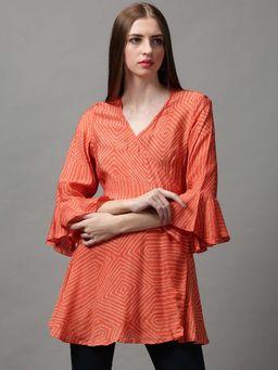 SHOWOFF - Women's Orange Printed Top