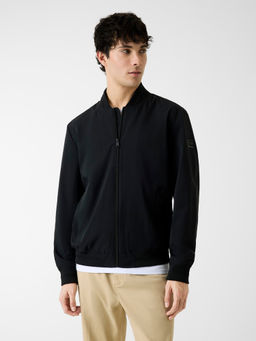 Guess - Black Solid Polyester Regular Fit Jacket