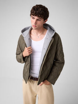 Guess - Green Solid Polyester Regular Fit Jacket