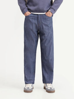 Rare Rabbit - Blue Solid Polycotton Regular Fit Trouser