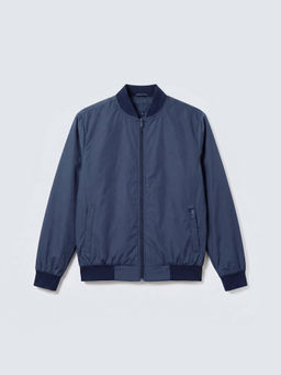 Rare Rabbit - Navy Blue Solid Polyester Regular Fit Jacket