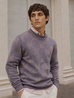 Rare Rabbit - Purple Self Design Polycotton Regular Fit Sweater